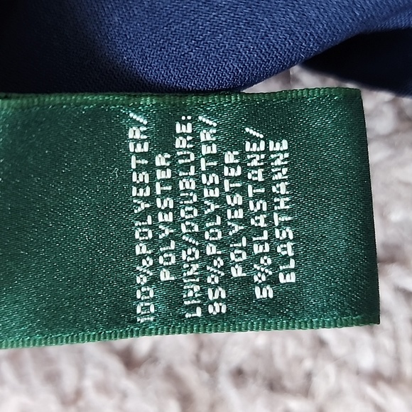 Lauren Ralph Lauren navy blue lace cap sleeve dress-10 - Picture 6 of 8